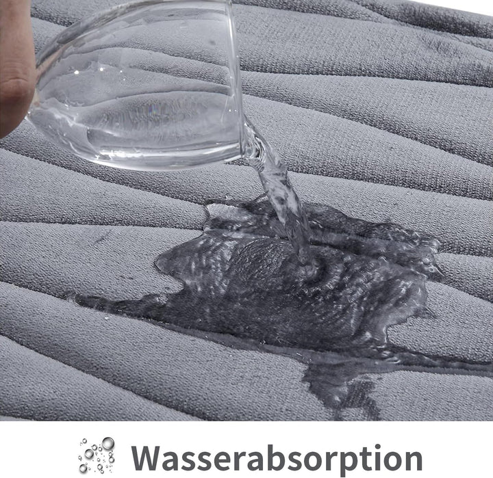 Homaxy Badematten Set 2 teilig Memory Foam Saugfähige Badteppich Set rutschfeste Waschbar Badvorlege
