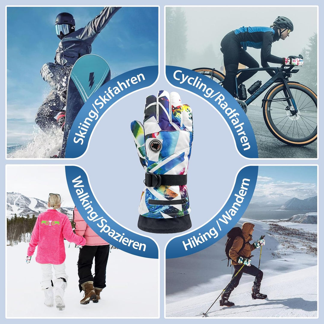 AROMA SEASON Beheizbare Handschuhe mit Akku für Männer und Frauen | Ideal für Skifahren und Snowboar