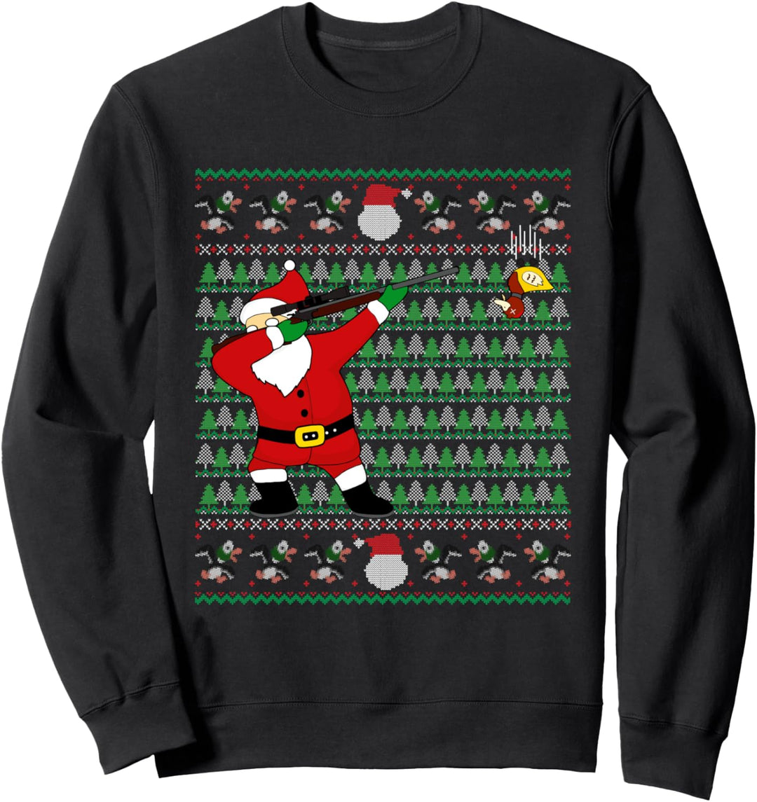 Dabbing Santa Duck Jagd Hässliche Weihnachtspullover Jäger Geschenk Sweatshirt