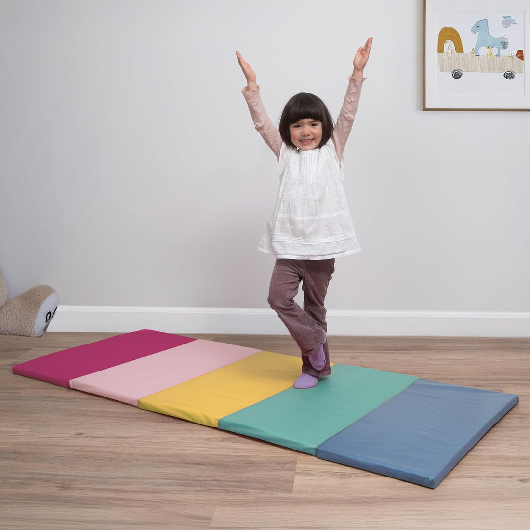 Klappbare Turnmatte | ca. 185 x 76 x 3 cm | Tragbare und faltbare Kinder Weichbodenmatte, auch ideal