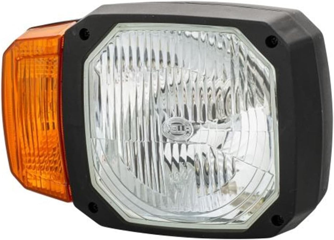 HELLA - Halogen-Hauptscheinwerfer - 12V - Einbau - Lichtscheibenfarbe: gelb - Stecker: DEUTSCH Steck