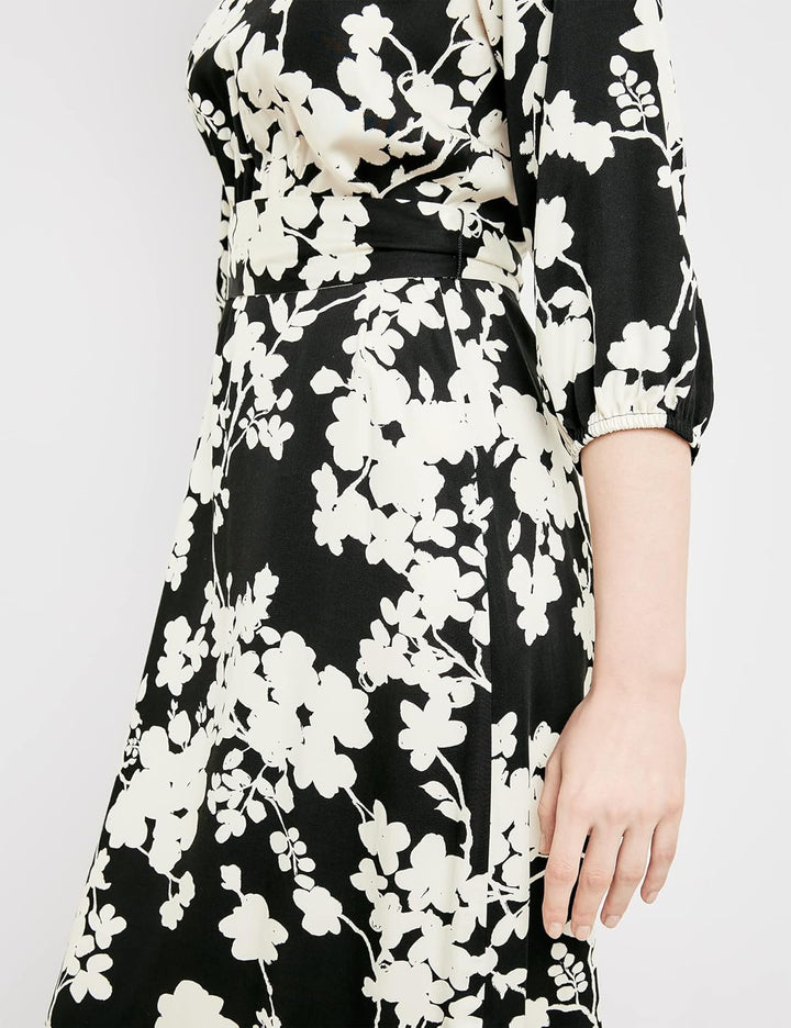 Taifun Damen Kleid 34 Schwarz Gemustert, 34 Schwarz Gemustert