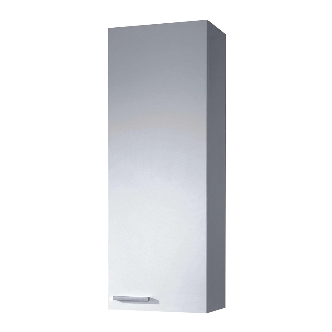 Hängeschrank für Badezimmer mit einer Tür und einem Innenregal, glänzend weiss, Masse 30 x 85 x 25 c