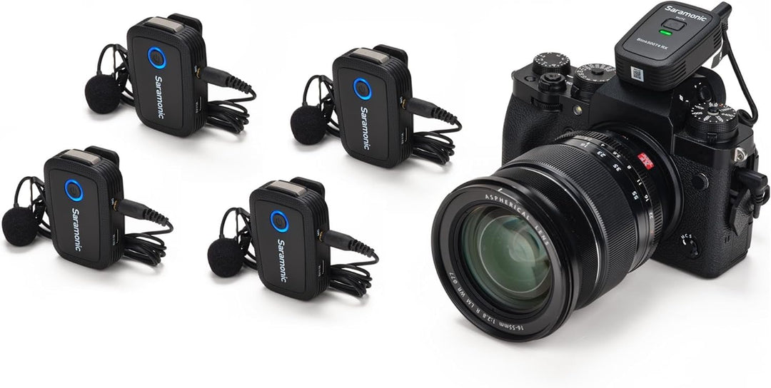 Saramonic Blink 500 T4 4 Personen Wireless Lavalier Mic System, 2,4 GHz, 100 m Reichweite, 4 Sender