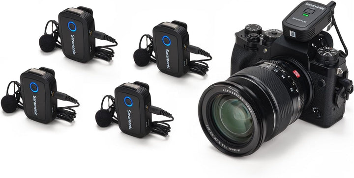 Saramonic Blink 500 T4 4 Personen Wireless Lavalier Mic System, 2,4 GHz, 100 m Reichweite, 4 Sender
