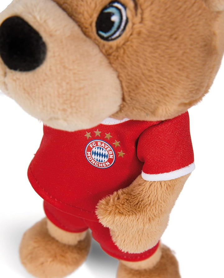 NICI 49072 Kuscheltier FC Bayern Bear 20cm braun schlenkernd mit Trikot und Sauger aus nachhaltiger