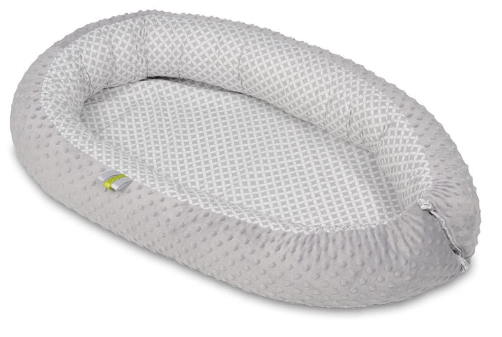 Velinda Kuschelnest Babynest Babynestchen Nestchen Reisebett Wickelauflage Kuschelbett (Muster: grau