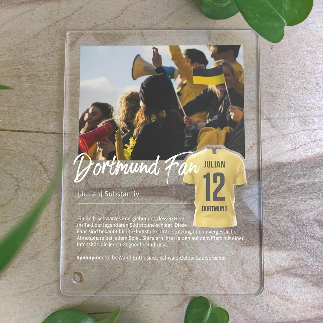 Dortmund Geschenk personalisiert - Acryl Geschenk - Definition: Dortmund Fan - Dortmund Fanartikel,