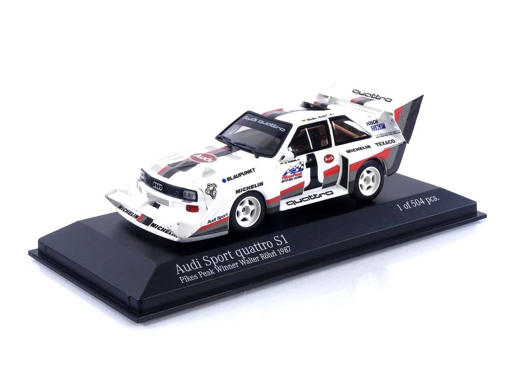 Minichamps 410871201 - AUD. Sport Quattro S1 Walter Rohrl Winner Pikes Peak Hillclimb 1987 - masssta