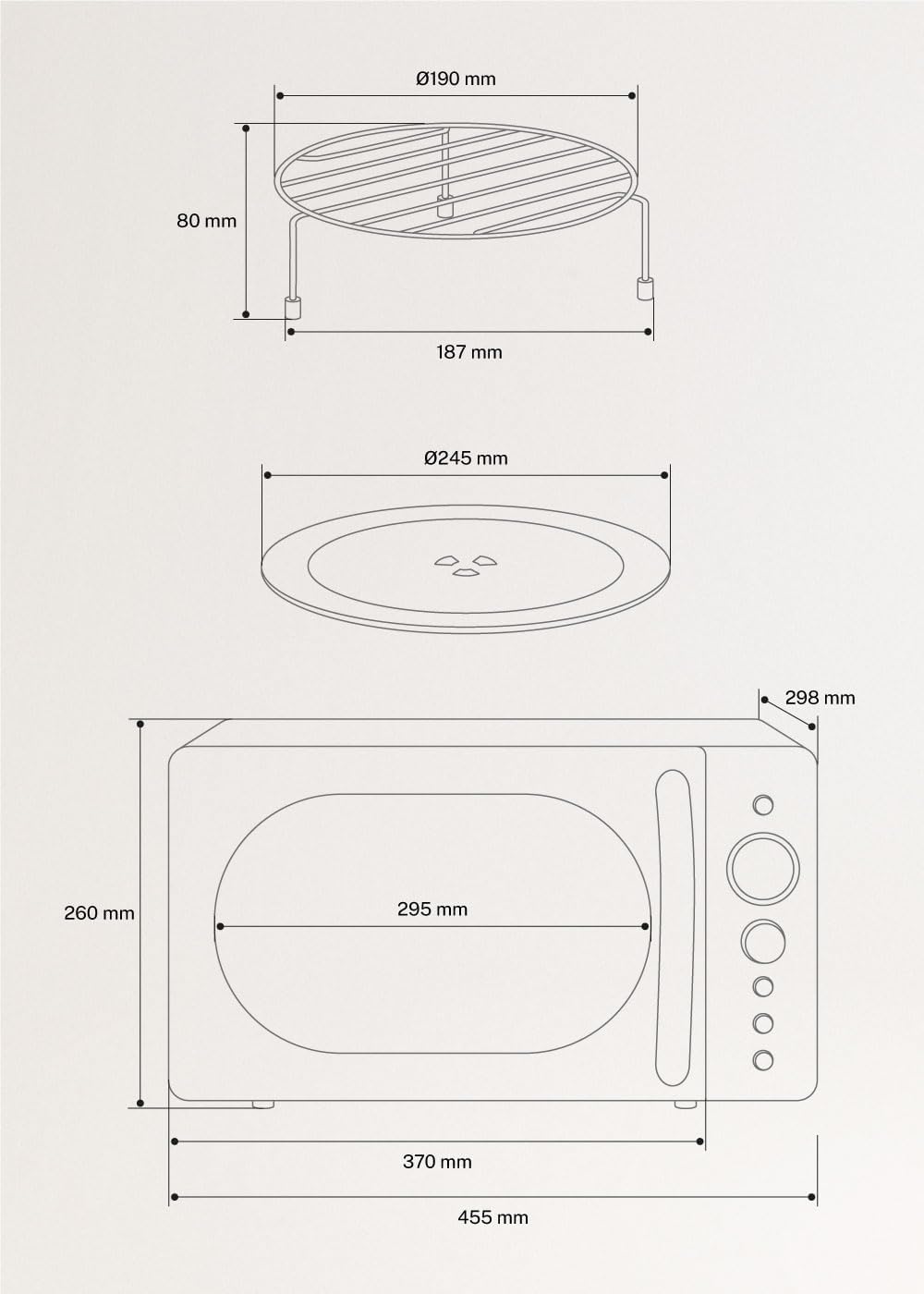 CREATE/MICROWAVE RETRO/Digitale Mikrowelle mit Grillfunktion Salbeigrün/Retro-Stil, 20L Fassungsverm