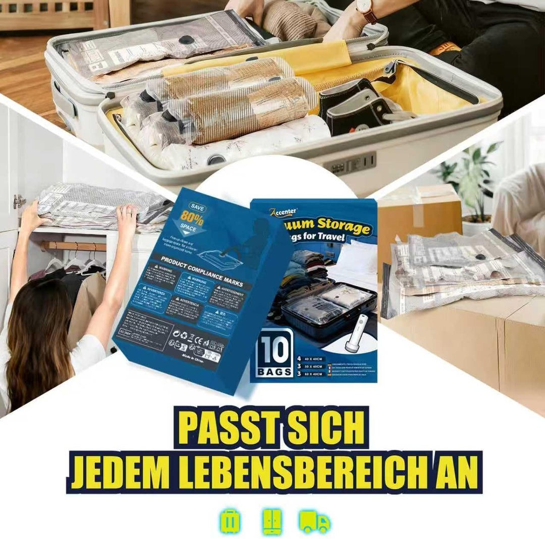 Accenter Vakuumbeutel für Kleidung mit Elektrischer Pumpe,Vakuumbeutel Reise für Koffer Organizer,Kl