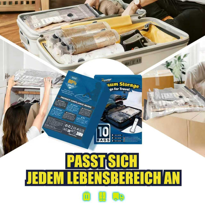 Accenter Vakuumbeutel für Kleidung mit Elektrischer Pumpe,Vakuumbeutel Reise für Koffer Organizer,Kl