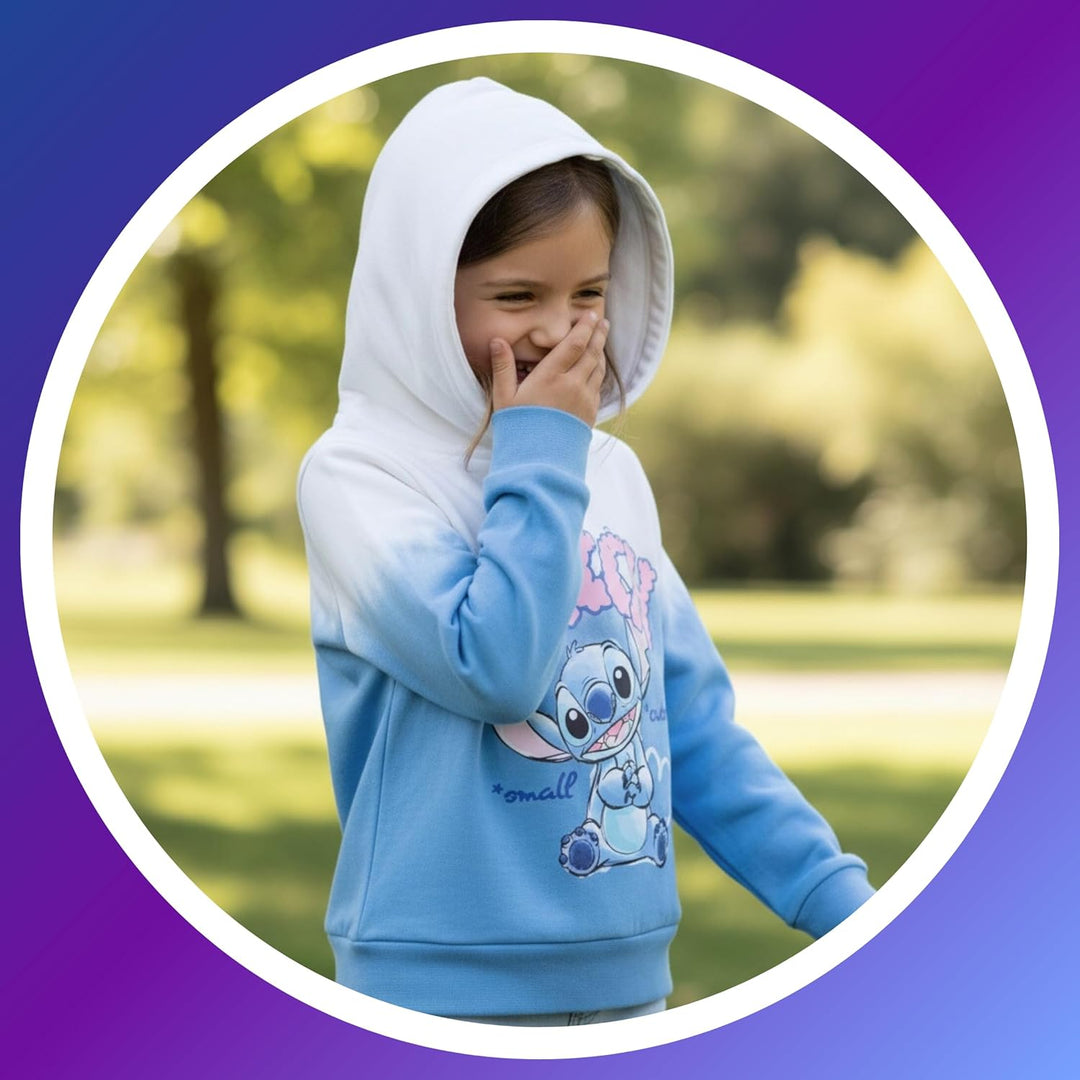 Disney Stitch Mädchen Kapuzenpullover, Sweatshirt für Kinder, Grössen 3 bis 8 Jahre 8 Jahre Blau, 8