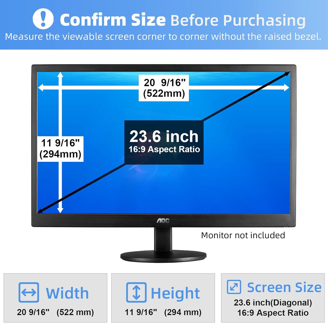 23.6 Zoll Monitor Blickschutzfilter Anti-Blaulichtfilter, Abnehmbarer Sichtschutz Anti Blaulicht Ble