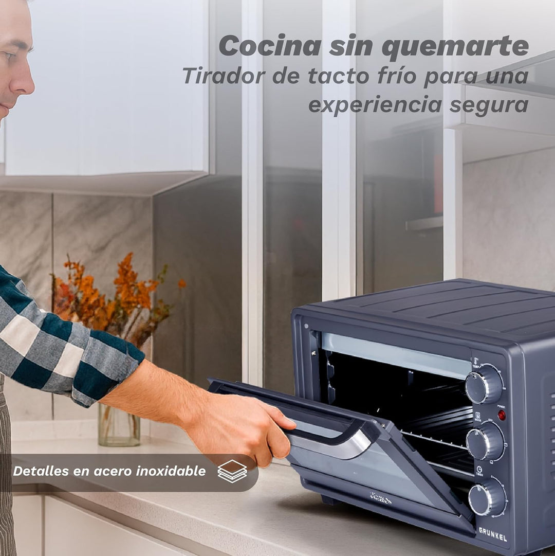 Grunkel Elektro-Multifunktionsbackofen 23L mit 3 Heizfunktionen und Temperaturwahl bis 230 °C, Timer