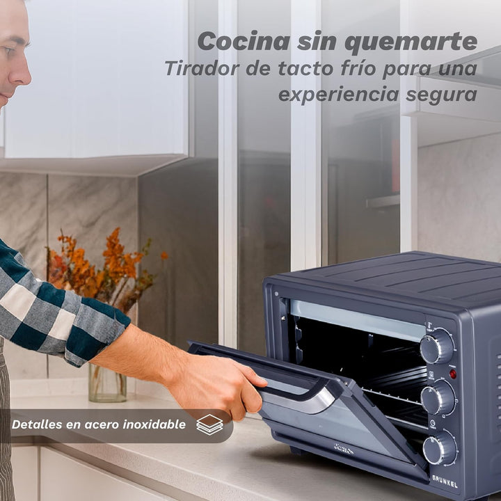 Grunkel Elektro-Multifunktionsbackofen 23L mit 3 Heizfunktionen und Temperaturwahl bis 230 °C, Timer