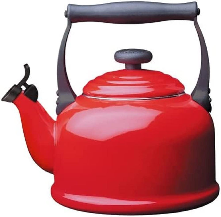 Le Creuset Wasserkessel Tradition, Füllmenge: 2,1 l, Emaillierter Stahl, Kirschrot, 92000800060000,