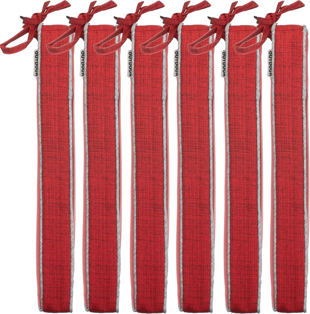 Brandsseller 6er Set Sitzkissen 40x40x4 cm – Wasser- & schmutzabweisende Stuhlkissen mit Bindebänder