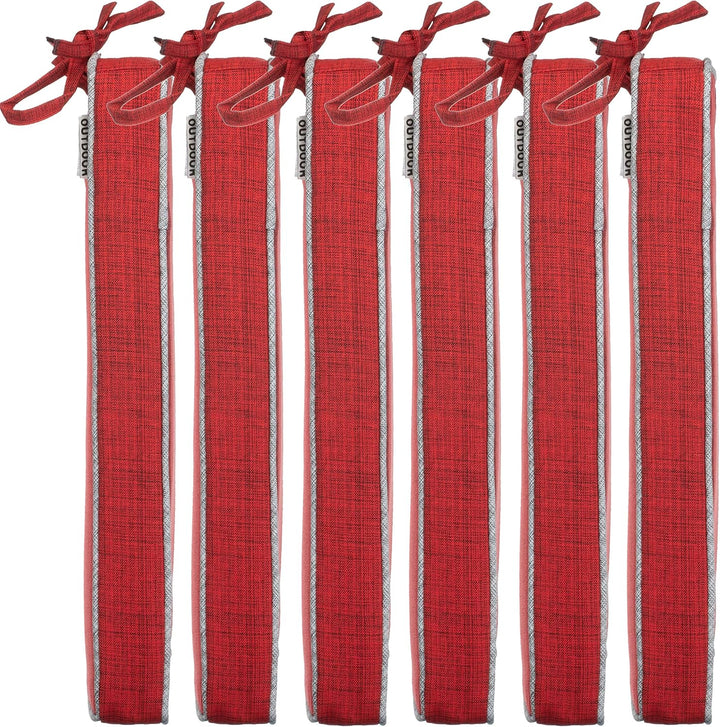 Brandsseller 6er Set Sitzkissen 40x40x4 cm – Wasser- & schmutzabweisende Stuhlkissen mit Bindebänder