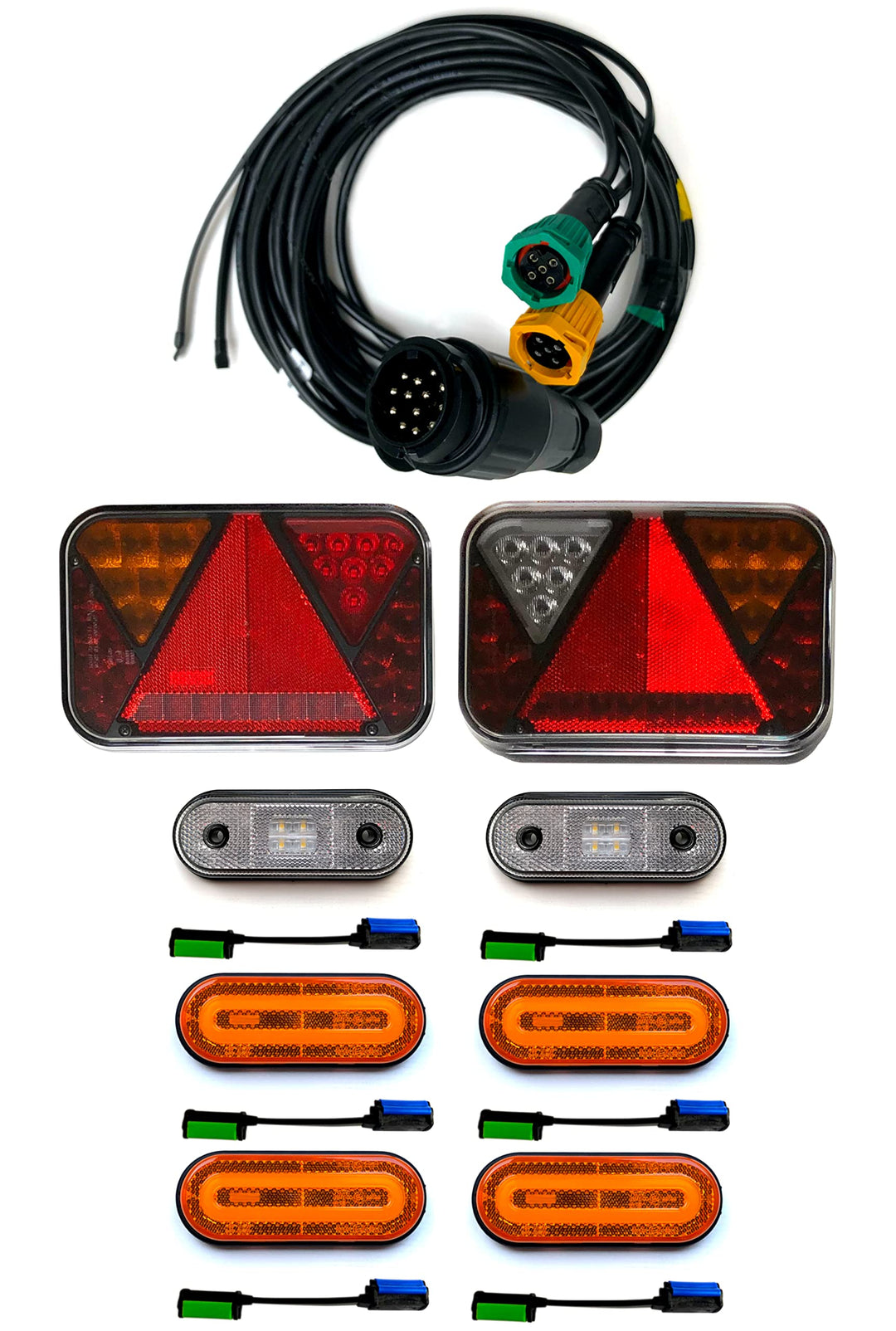 Anhängerbeleuchtung SET LED Rückleuchten 6x Umrissleuchte und 13 polig Kabel 7m
