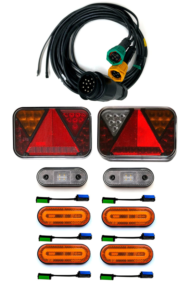 Anhängerbeleuchtung SET LED Rückleuchten 6x Umrissleuchte und 13 polig Kabel 7m