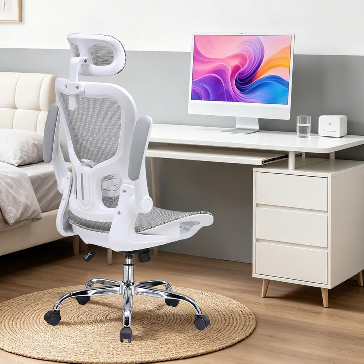 COMHOMA Bürostuhl, Schreibtischstuhl, ergonomischer Netzstuhl, mit doppellagigem Netzgewebe, atmungs