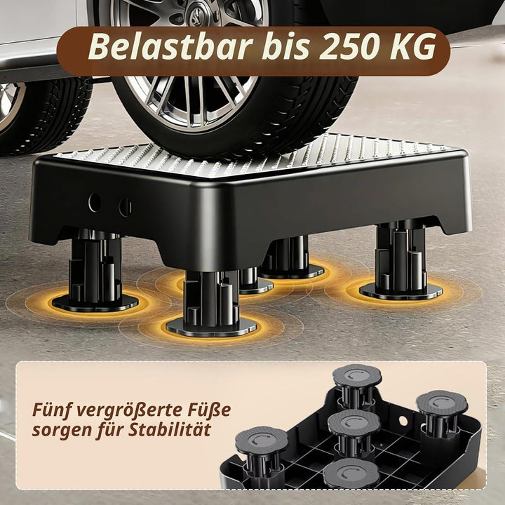 rutschfest Halbstufe,Nachleuchtende Trittstufe,Tragbare Tritthocker Bis 200 kg,3-stufig Höhenverstel