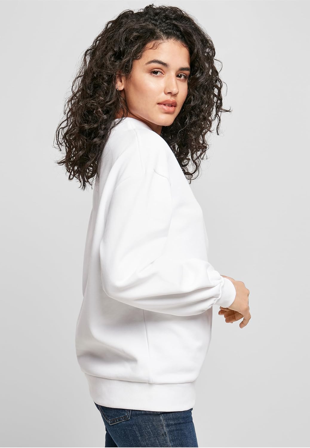 Urban Classics Damen Oversized Sweatshirt aus Bio-Baumwolle, Crew Neck Pullover aus Organic Cotton,