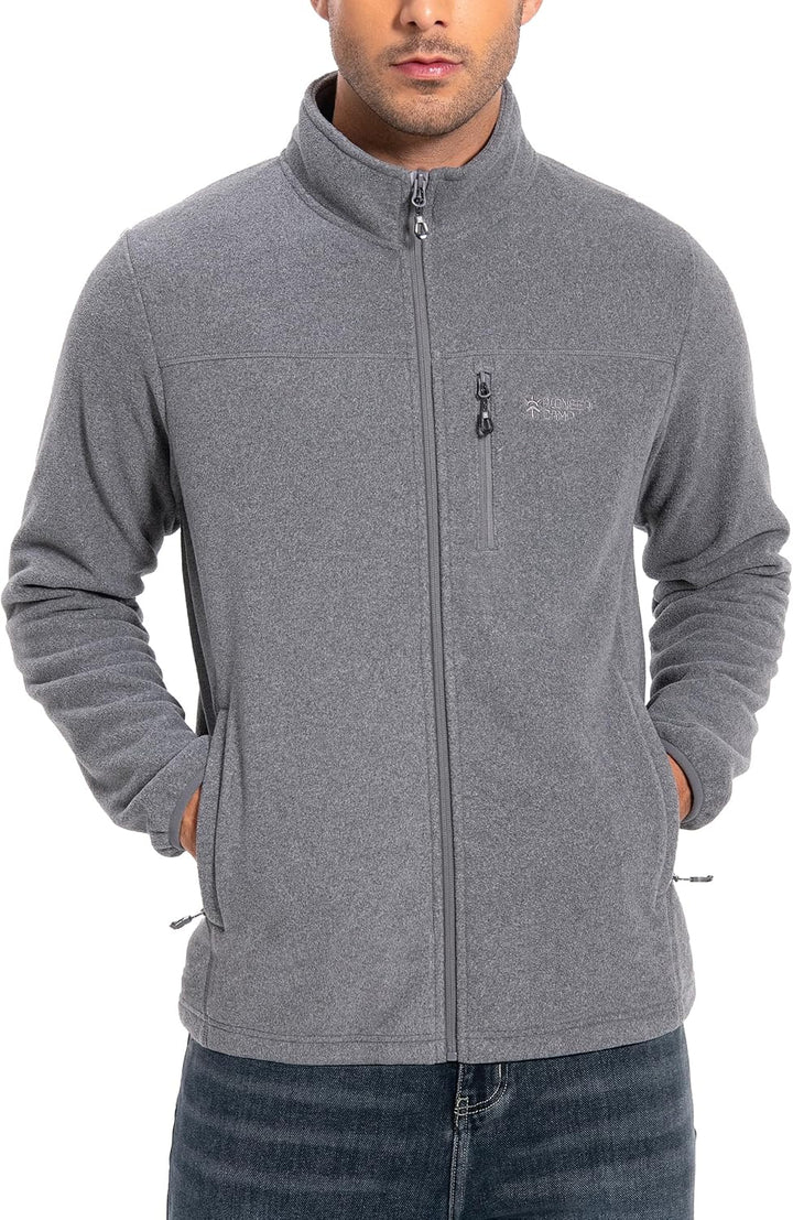 Pioneer Camp Herren Fleecejacke Full Zip Outdoor Polar Leicht Winddicht Jacke mit Reissverschluss, H
