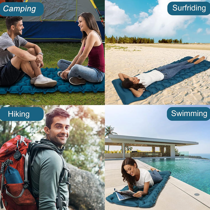 Isomatte Camping - Tragbar Strandmatte Luftmatratze Camping, Aufblasbare Matratze mit Integrierter F