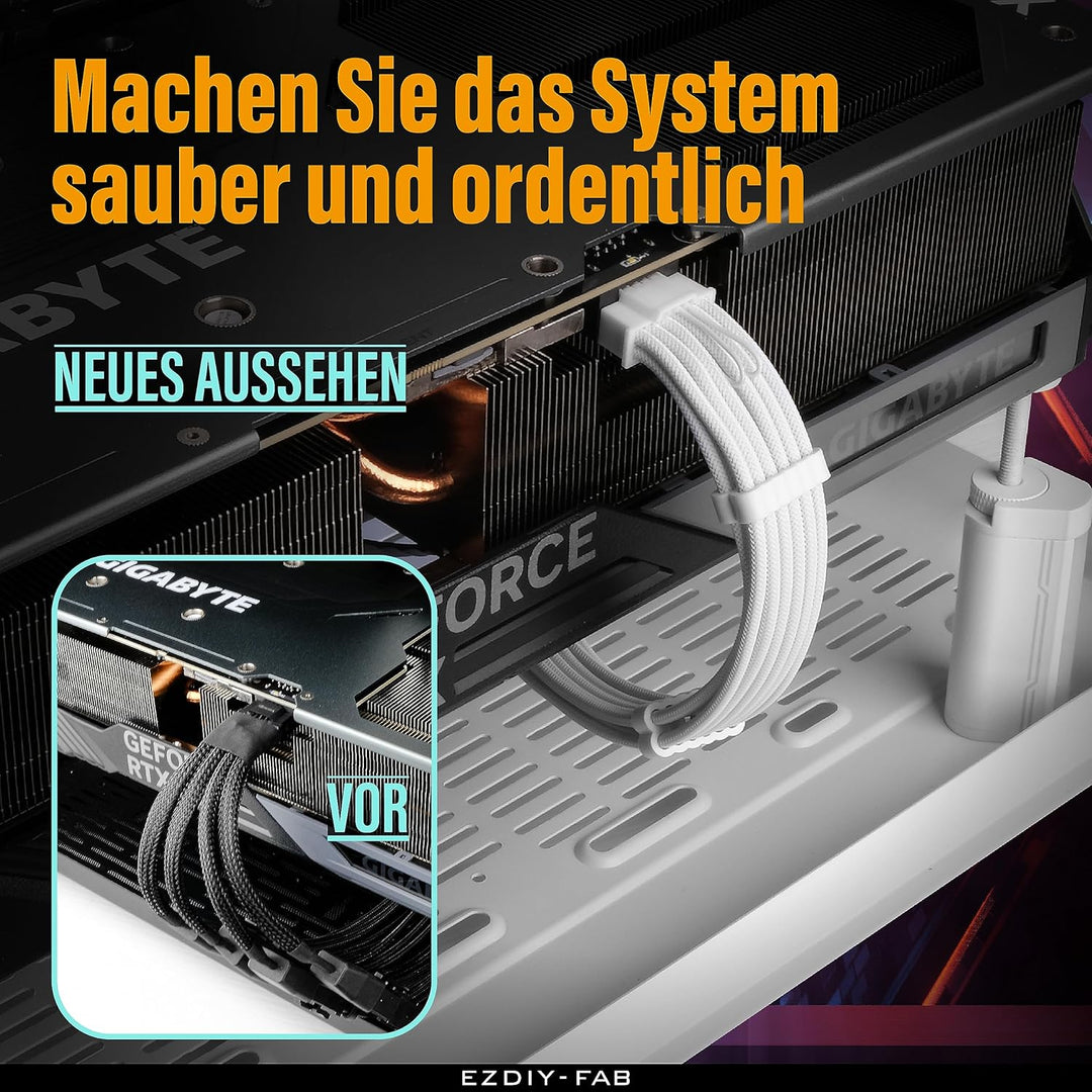 EZDIY-FAB 16AWG PCI-e 5.0 12VHPWR PSU Sleeved Kabel,600W 12+4 Pin Stecker auf 12+4 Pin Stecker Kabel