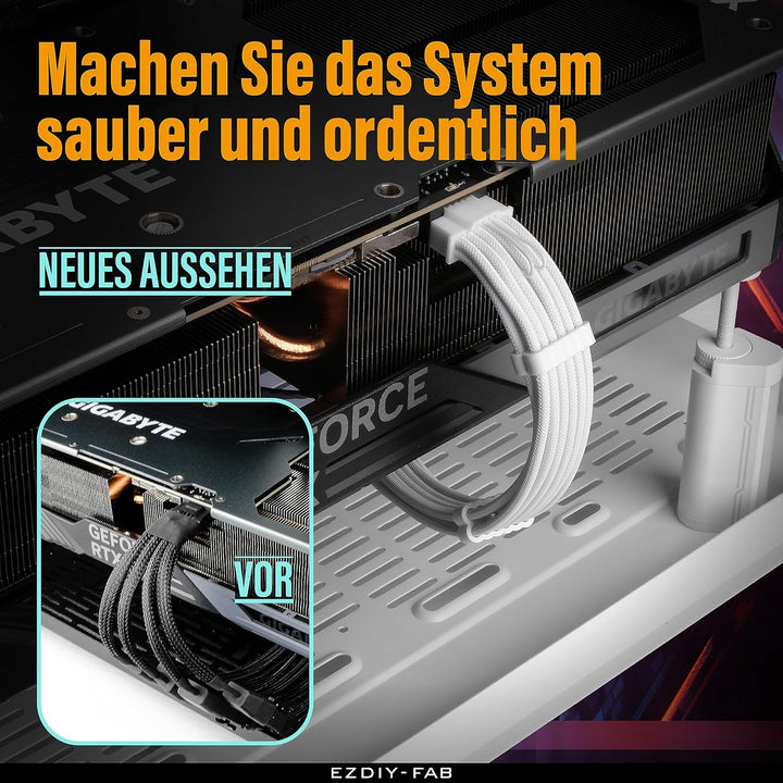 EZDIY-FAB 16AWG PCI-e 5.0 12VHPWR PSU Sleeved Kabel,600W 12+4 Pin Stecker auf 12+4 Pin Stecker Kabel