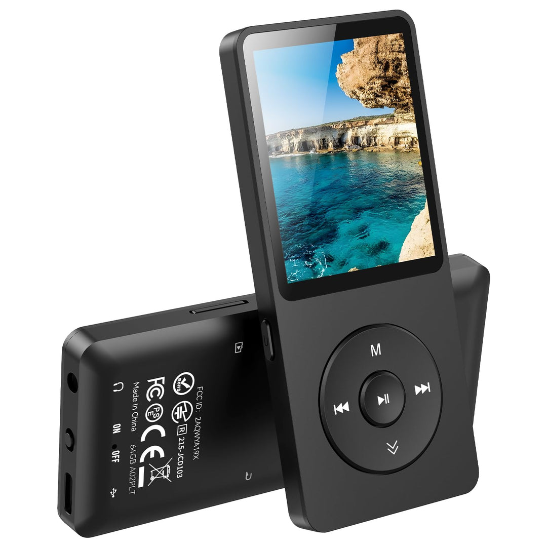 AGPTEK 64GB MP3 Player Bluetooth 5.3 mit Lautsprecher, 40 Stunden Akkulaufzeit Kleiner und klassisch