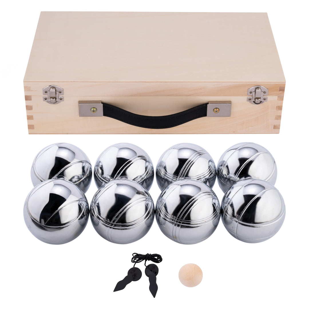 Engelhart - 010206 - Petanque Kugeln Set (8 boulekugel ) Luxus Petanque Spiele - Boules-Set In Holzk