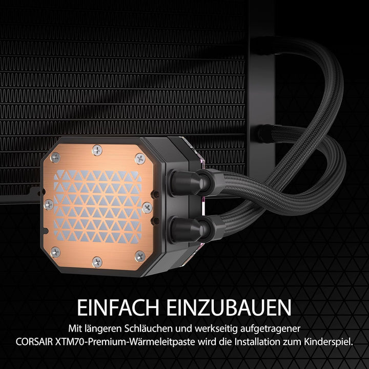 Corsair iCUE H115i Elite CAPELLIX XT Flüssig-CPU-Kühler - Zwei AF140 RGB Elite-Lüfter - 280-mm-Radia