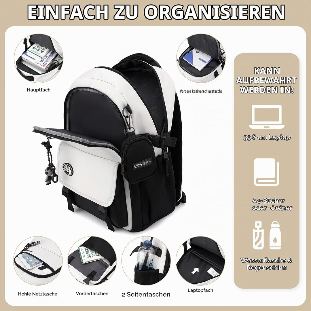 Amythe 2025 Schulrucksack Jungen Teenager, Gross Rucksack Schule Lässiger Oberstufe Schulranzen Wass