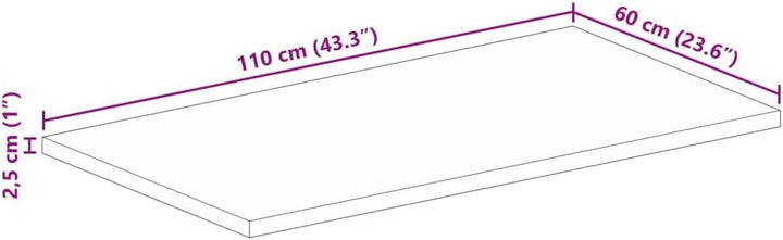 vidaXL Rechteckige Massivholz-Ersatz-Esstischplatte – rustikale Teak/Kiefer/Buche/Mango für Wohnzimm