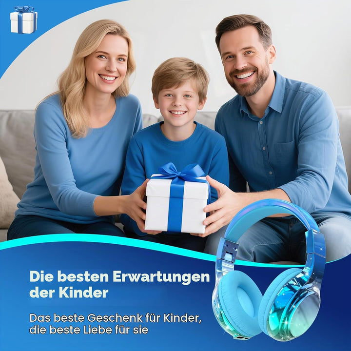 JYPS Bluetooth Kopfhörer Kinder, Kabellose Kopfhörer Bluetooth Kinder Over Ear, Kopfhörer Kinder Blu