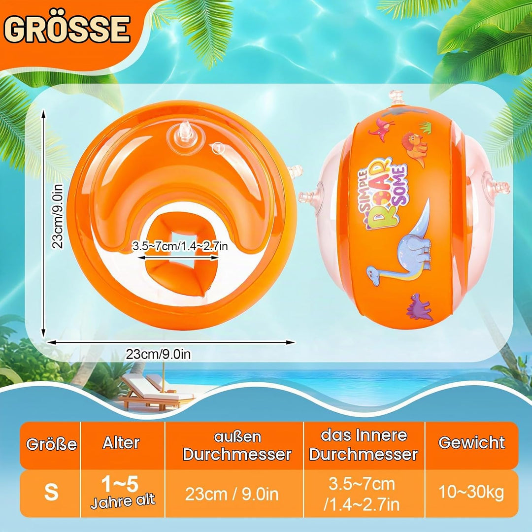 Schwimmflügel für Kinder Baby, Schwimmflügel Baby 3-6 Jahre geeignet für Kinder von 1 bis 6 Jahren m