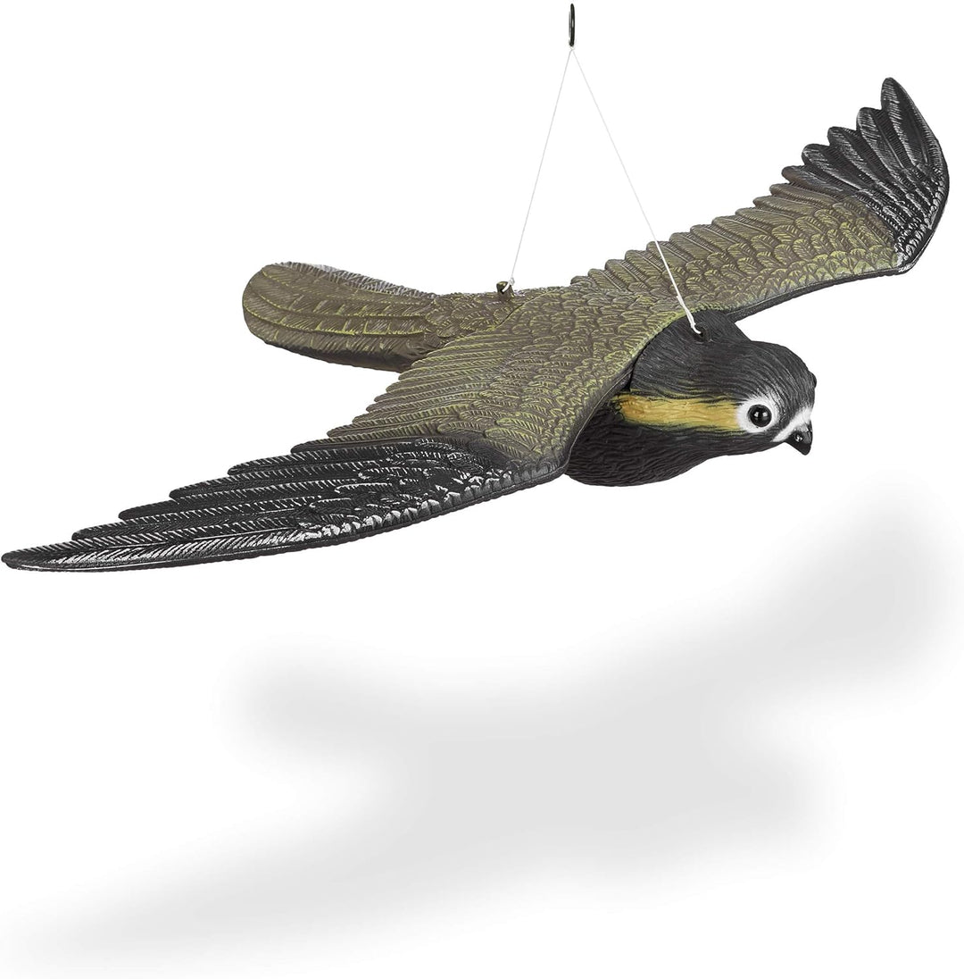 Relaxdays 8er Set Vogelschreck Falke, Fliegender Greifvogel als Vogelscheuche, Raubvogel Attrappe, V