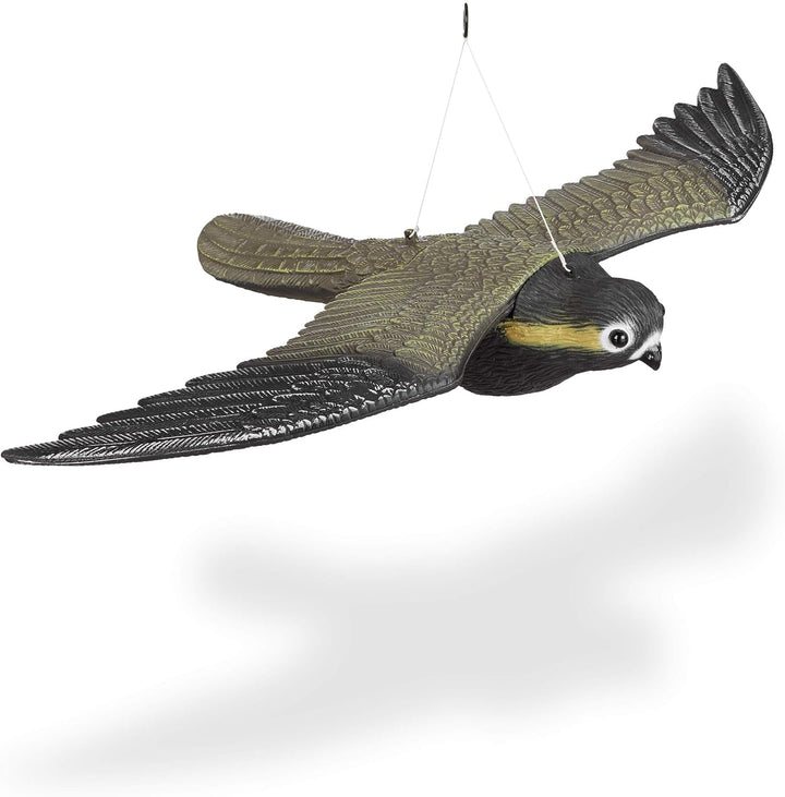 Relaxdays 8er Set Vogelschreck Falke, Fliegender Greifvogel als Vogelscheuche, Raubvogel Attrappe, V