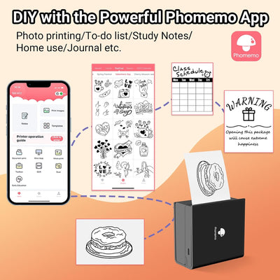 Phomemo M02 Mini Drucker Taschendrucker für iOS and Android Smartphone Bluetooth Sticker Drucker The