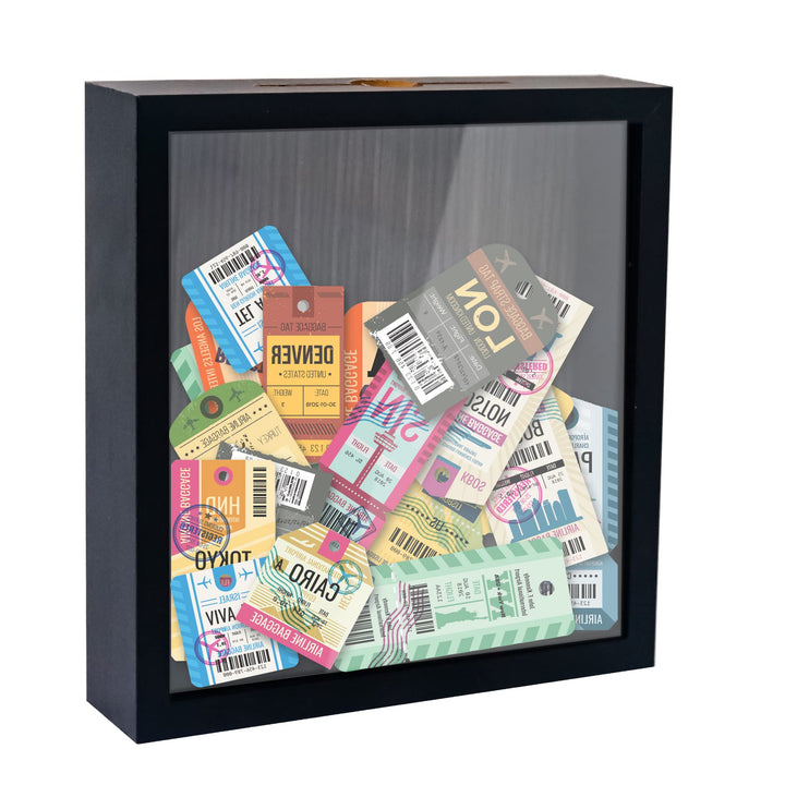 FramePro Kleine Schattenbox, schwarz, 20,3 x 20,3 cm, mit Schlitz, Filmreisen, Sportveranstaltungen,