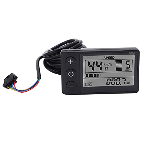 LCD-Display für Elektrofahrräder, S866 Wasserdichter Fahrradcomputer 24 V 36 V 48 V Elektroroller-Be