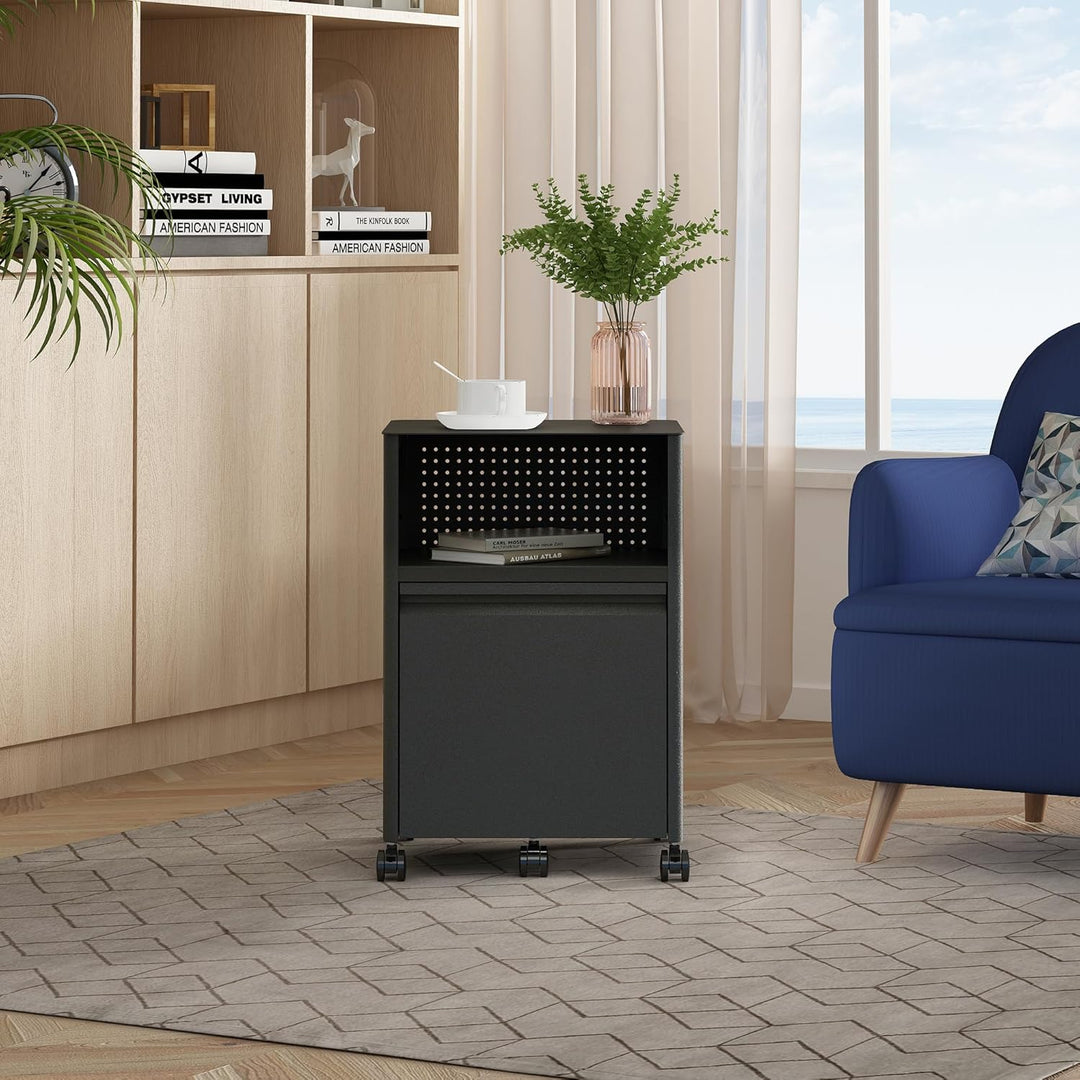 [en.casa] Rollcontainer mit Schublade Velvevn Aktenschrank mit 5 Rollen Büroschrank Metall 54 x 40 x