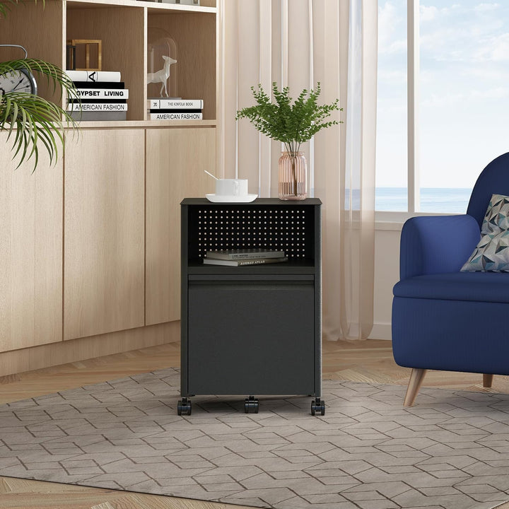 [en.casa] Rollcontainer mit Schublade Velvevn Aktenschrank mit 5 Rollen Büroschrank Metall 54 x 40 x