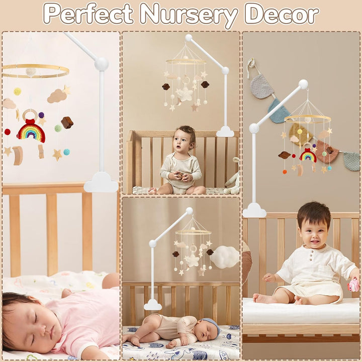 Baby Mobile Halterung für Babybett, Mobile Halterung Holz Wickeltisch, Abnehmbarer Baby-Mobile-Aufhä