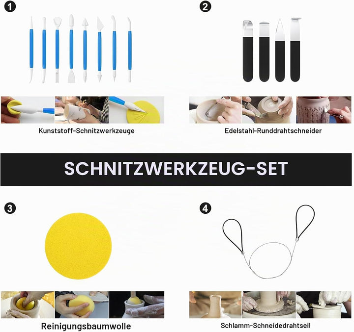 Verbesserte elektrische Töpferscheibe mit LCD-Anzeige 25CM 350W Keramikarbeit Tonhandwerk Doppelte K