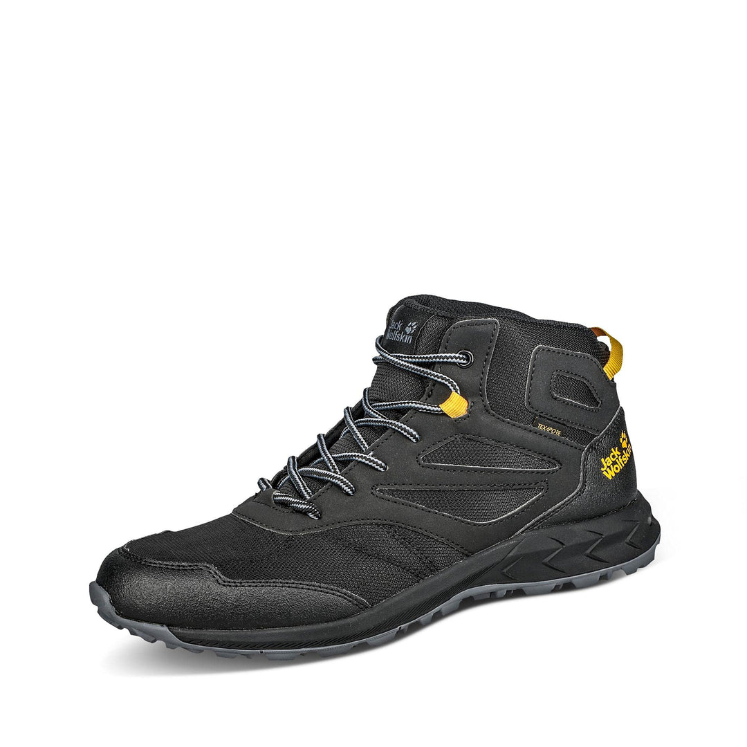 Jack Wolfskin Woodland Texapore Mid K Outdoorschuhe 32 EU Black Burly Yellow Xt, 32 EU Black Burly Y