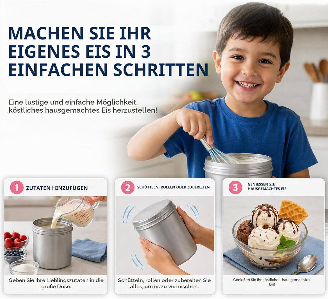 Eiscreme-Set für Kinder ab 5 Jahren, DIY EIS selber Machen, Mint